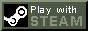 a button with the steam logo, retro steam colors and play with steam written